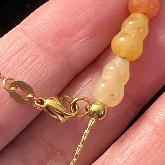 Brand new w/out tags. Gold over Surgical Stainless Steel with Jade and Pearl. - Picture 3 of 6